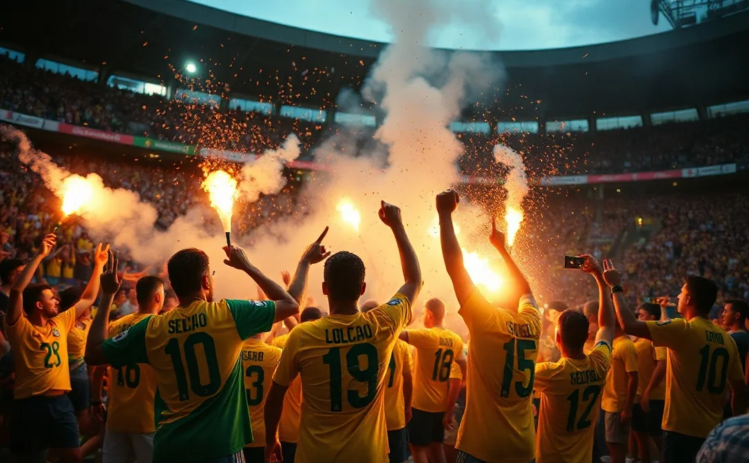 Torcida brasileira vibrando